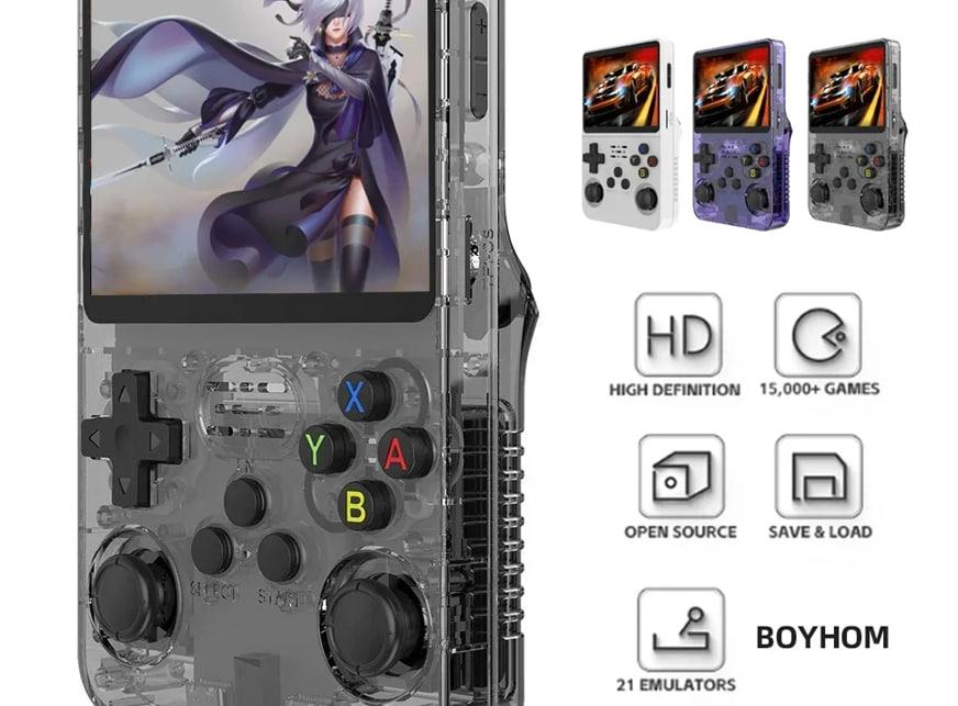 BOYHOM R36S Retro Handheld Game Console with 3.5-inch IPS Screen and 64GB Storage
